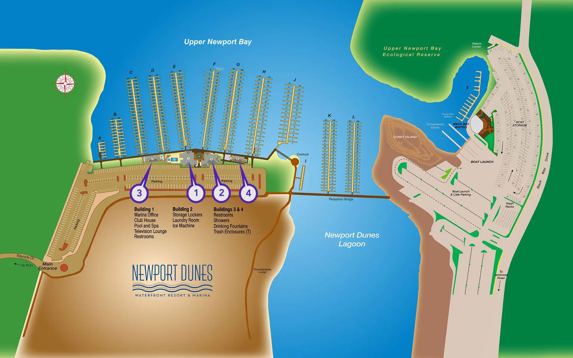 Newport Dunes Marina Map